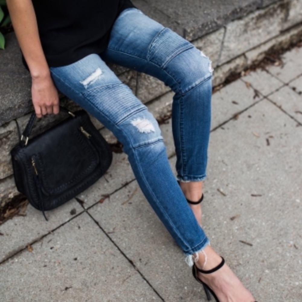 KanCan Vicki Moto Skinny Jeans - size 24